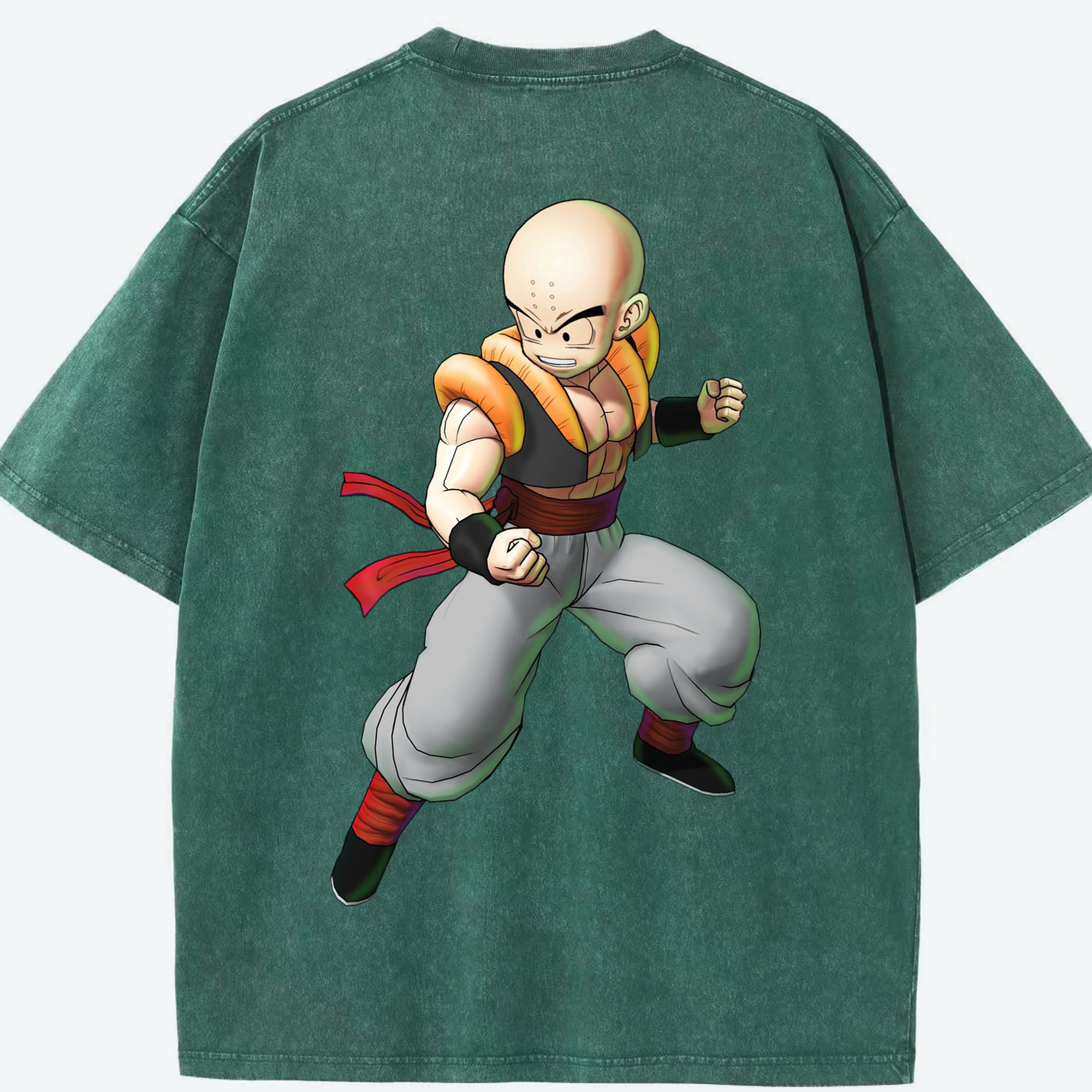 （画像用） ドラゴンボール クリリン DRAGON BALL krillin 綿100% ヴィンテージ風 半袖Tシャツ（背面プリント）
